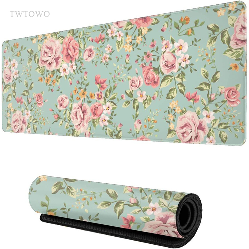 Gaming Accessories Aesthetic - Roze Bloem Esthetiek Muismat Gamer Xl