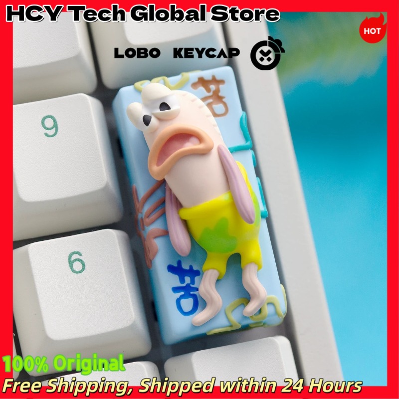 Gaming Accessories Aesthetic - Gele spons Anime-stijl Misfortune Fish Keycap